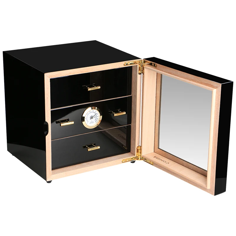COHIBA Nero cigar sacchetto di Presidente di piccolo tre-tier piano dipinto lubinski di Cedro humidor cigar box contenitori tavolo di Umidità