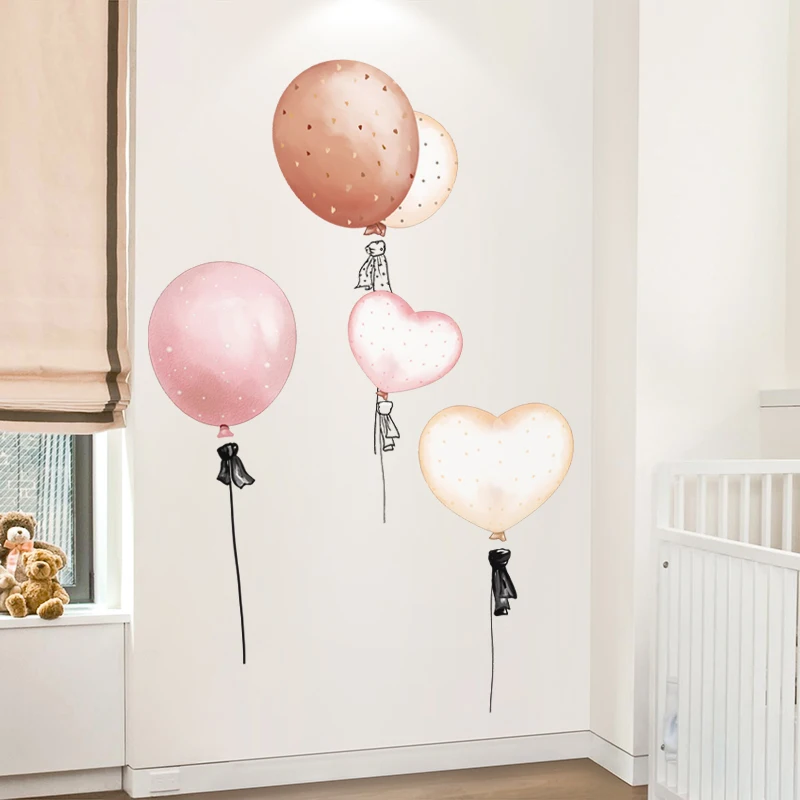 

[SHIJUEHEZI] Colorful Balloons Wall Stickers PVC DIY Cartoon Wall Decals for Kids Rooms Living Room Shop Glass Decoration