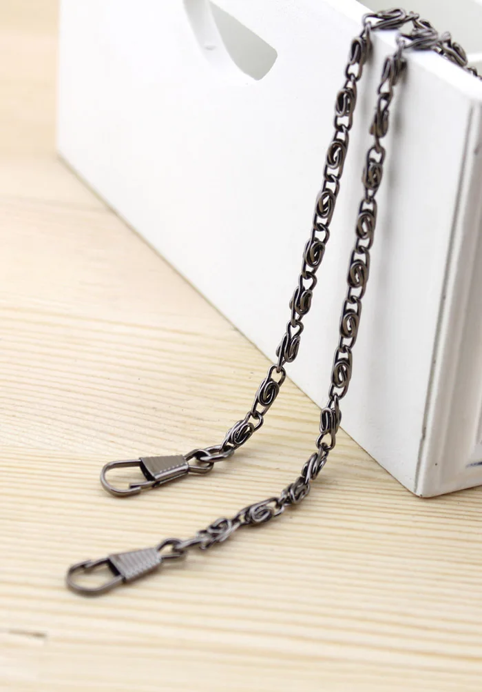 Free Shipping/ 120 cm Gun black Metal Purse Frame Chains Straps Bag