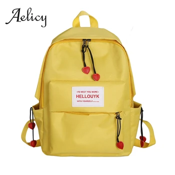 

Aelicy Teenage Nylon Backpack Waterproof Solid Wild Simple Laptop Backpacks Women Travel Casual Neutral Student School Bag Men