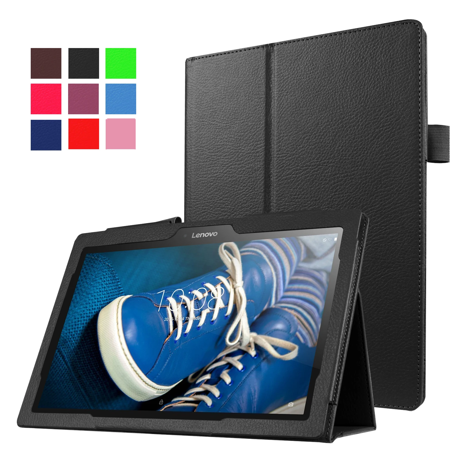 

For Lenovo A10-30 X30F A10-70L Case Matte Litchi Pattern PU Leather Case Stand Cover for A10-70 Case +Film+Stylus Pen