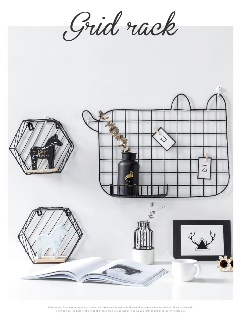 HBH Multifunction Cat shape Grid Panel,Wall Decor Photo Wall Wall Art Display Organizer, Size22 x 15.6, Home decoration  (10)