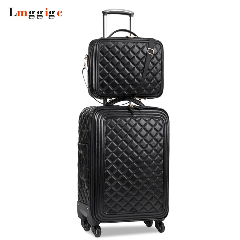Women Luggage set,High quality PU leather Suitcase bag,Universal wheels