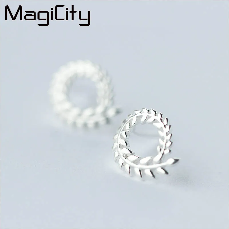 

Brand New 925 Sterling Silver Leaf Statement Modern Beautiful Stud Earrings For Women Girl Trendy Vintage Brincos Christmas Gif