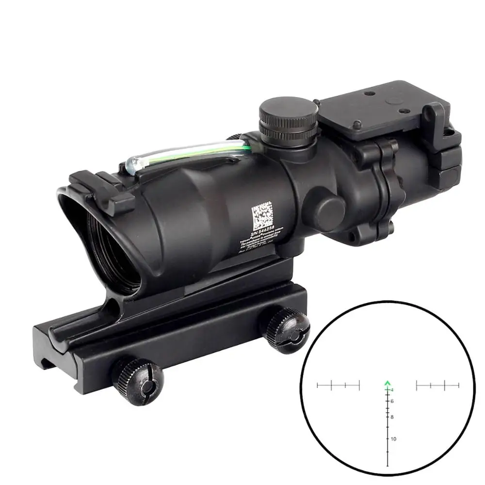 Ohhunt Охота ACOG 4X32 настоящий волоконный оптика Chevron BDC сетки красный зеленый прибор ночного видения для освещения для винтовки. 223. 308 Калибр - Цвет: Green Fiber Chevron