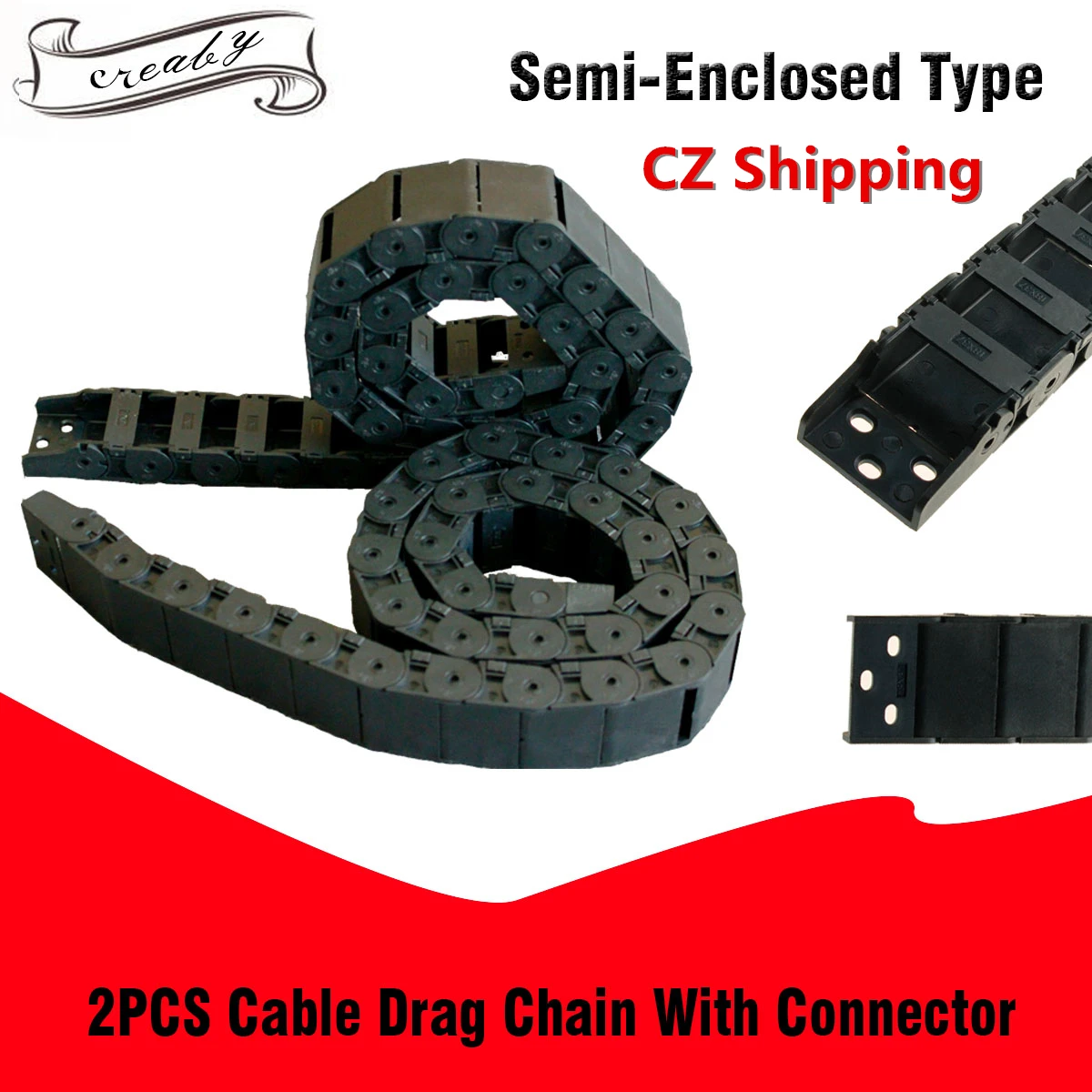 Reinforced Nylon Cable Drag Chain Carrier for 3D Printer CNC Router Machine 1M 