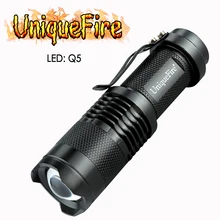 UniqueFire Мини Яркий масштабируемый светодиодный светильник-вспышка фонарь с регулируемым фокусом Водонепроницаемый 3 режима светильник-вспышка лампа для кемпинга