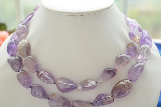 

xiuli 002043 17" 18mm lavender massive amethyst crystal necklace