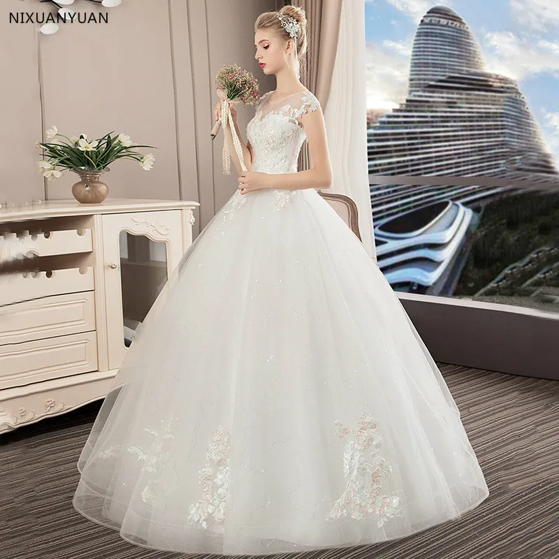 Новинка, свадебное платье, элегантное бальное платье с открытыми плечами, классическая вышивка, Аппликации, Vestido De Noiva, свадебное платье es
