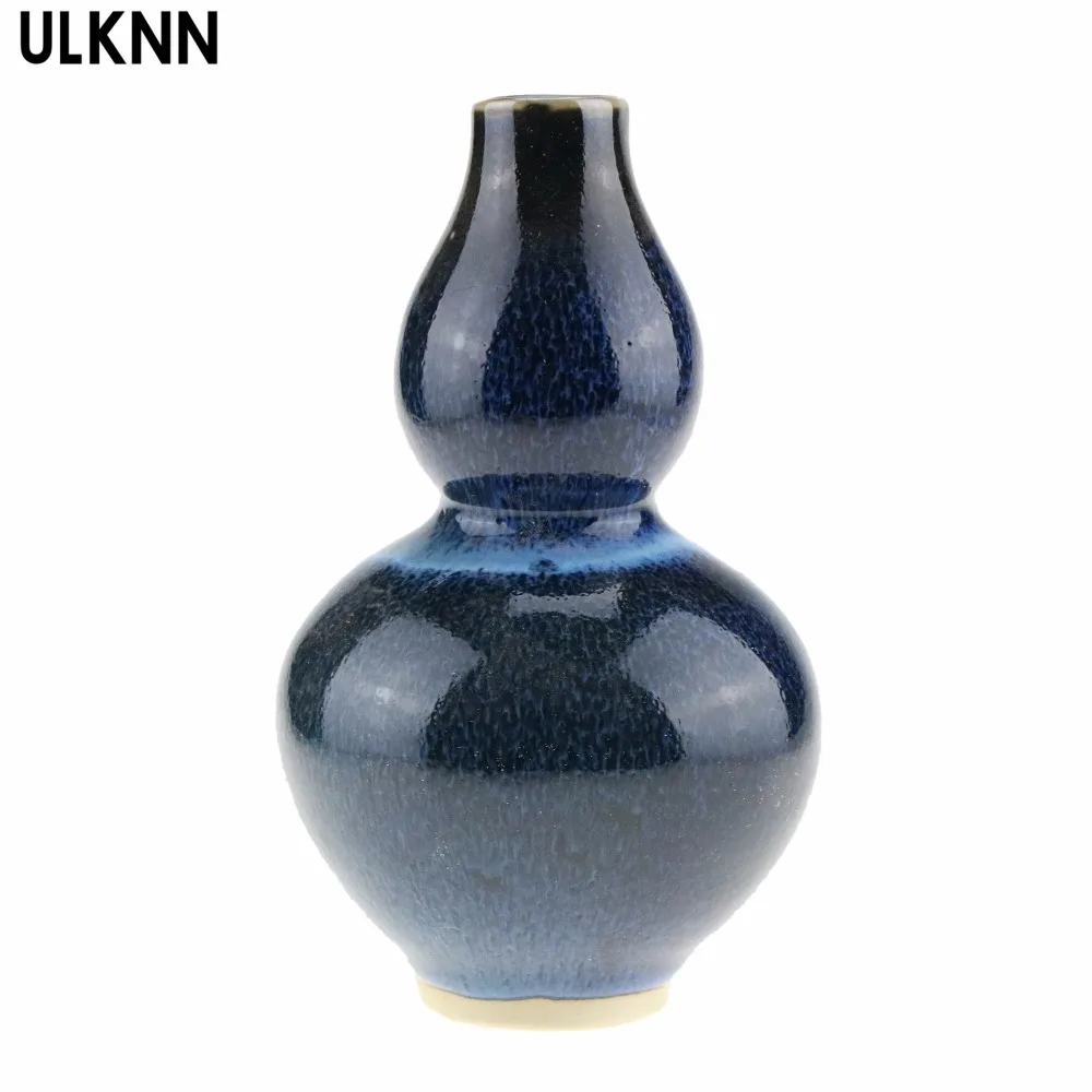 

ULKNN Jingdezhen Ceramic Vase Modern Hyacinth Blue Glaze Pattern Decorative Handicrafts Gift Ornaments Living Room
