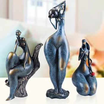 

33.5-59CM Abstract Fat Girl Art Figurines Exaggeration Woman Figure Statue Resin Craft Home Decoration Accessoreis R1477