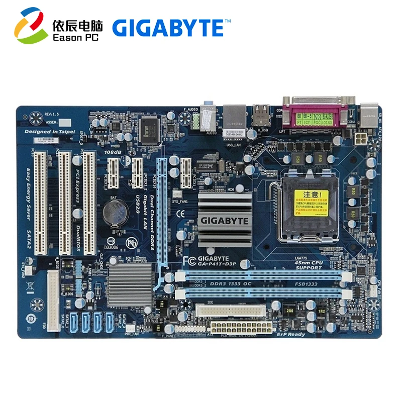 Настольная Материнская плата GIGABYTE GA-P41T-D3P LGA775 DDR3 ATX | Компьютеры и офис