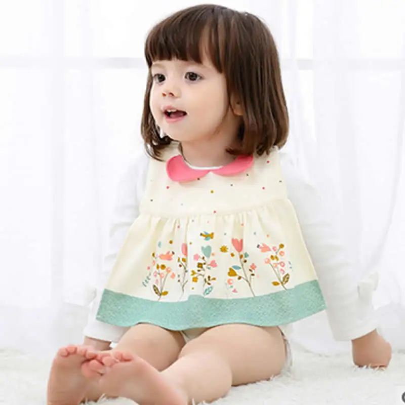 

Girls Bibs Burp Cloths Feeding Girl Cotton Skirt Bib Convenient Waterproofing Aprons Skin Aprons Eat Solid Saliva Bavoir Bib