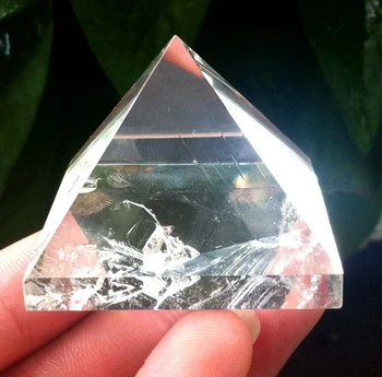 

Clear transparent natural quartz crystal pyramid Healing
