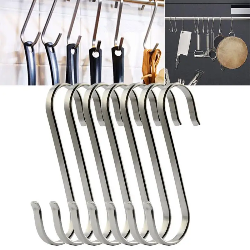 

2 Packs of Hangers (6pcs) S-Shaped Pegboard Ceiling Suspend Chain S Hooks Shelf Display Merchandiser Strip Hanger Banner Signs