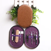 8 шт. в 1, портативный маникюрный набор из нержавеющей стали с золотым блеском, уход за ногтями, педикюр, инструменты для красоты, машинка для стрижки ногтей, ножницы