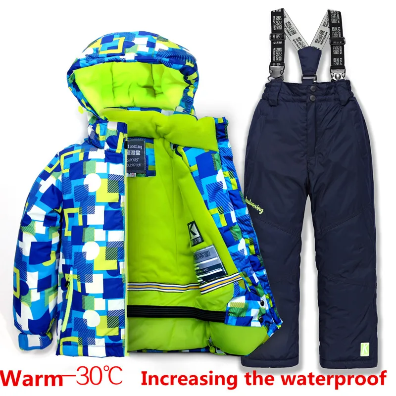 2018 Hot Sale Brand Boys/Girls Ski Suit Waterproof Pants+Jacket Set Winter Sports Thickened Clothes Children's Ski Suits