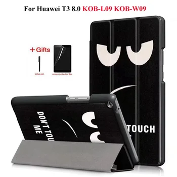 

Smart PU Leather Case for Huawei MediaPad T3 8.0 KOB-L09 KOB-W09 Tablet Funda Cover for Honor Play Pad 2 case+Gifts
