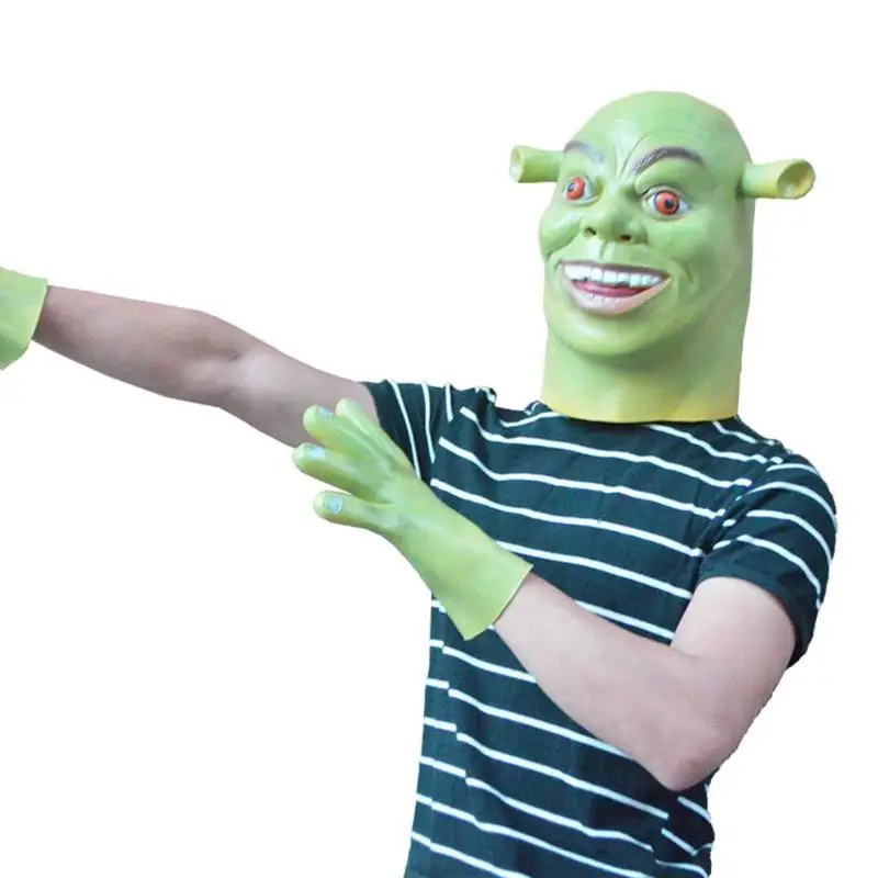 2018 Хэллоуин косплей перчатки для представлений Shrek Horror Ghosts Голова маска набор