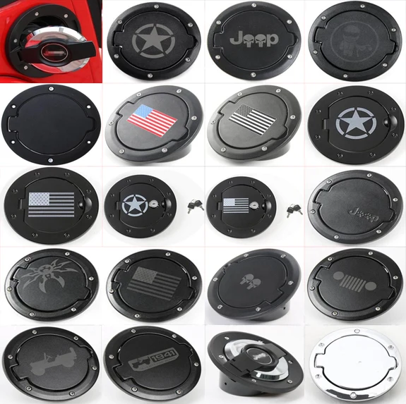 

Newest Fuel Tank Cover Gas Lid Filler Cap Metal ABS For Jeep Wrangler jk 2007 Up Free Shipping
