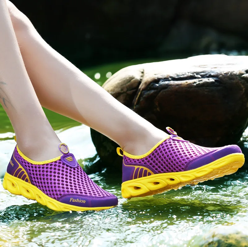 

Women casual shoes 2018 summer new trend mesh hollow out breathable shoes woman sneakers beach slip-on sneaker female shoes