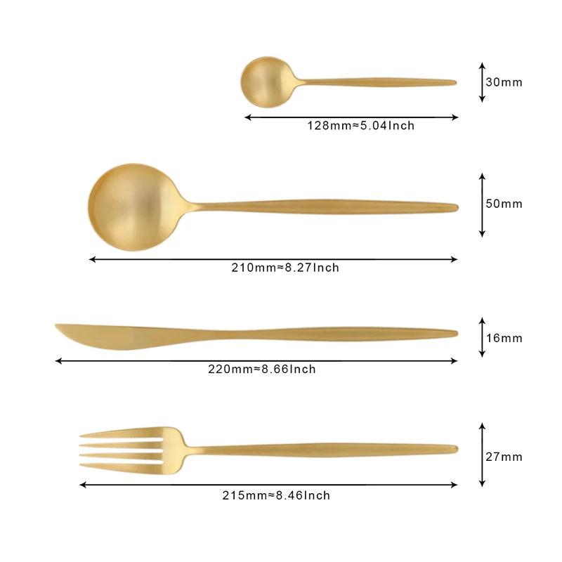4/1 шт/набор чистое золото Европейский столовый нож ложка 304 нержавеющая сталь западные эко столовые приборы, для кухни еда посуда столовый набор