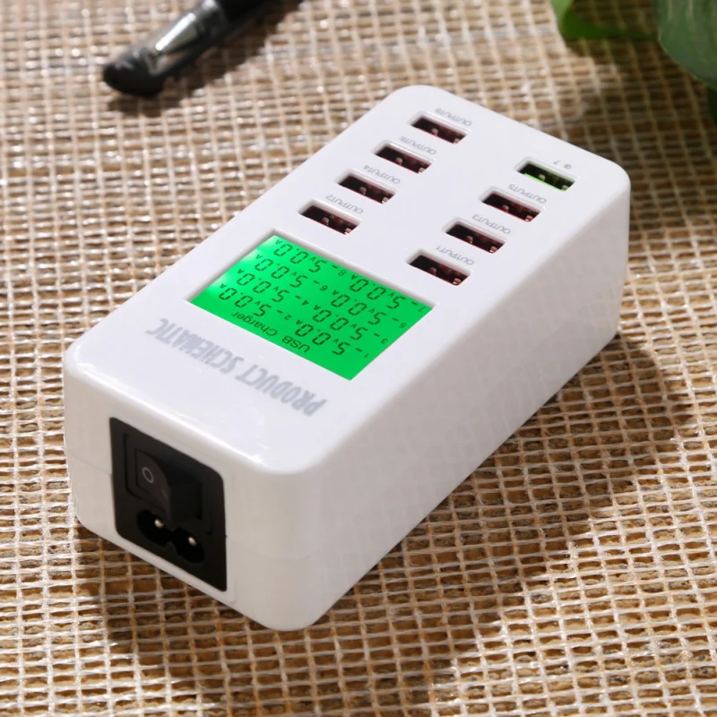 A8 Qc3.0 8-ميناء الذكية عالية السرعة شاحن متعددة بروتوكول Usb شواحن مع عرض دعم للهواتف الذكية و أقراص A8 Qc3.0 8-ميناء الذكية عالية السرعة شاحن متعددة بروتوكول Usb شواحن مع عرض دعم للهواتف الذكية و أقراص
