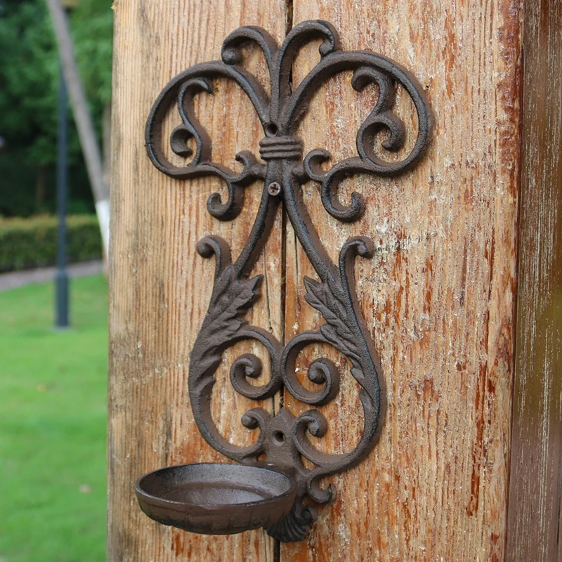 Old Look Antique Rustic Accents Branch Design Cast Iron Wall Sconce Candle Holder Old Look Antique Rustic Accents Branch Design Cast Iron Wall Sconce Candle Holder