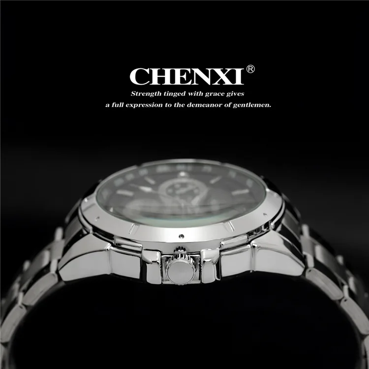 Часы для мужчин 2018 известных брендов CHENXI кварцевые часы для мужчин роскошные серебряные наручные часы Нержавеющая сталь Мужской часы Relogio