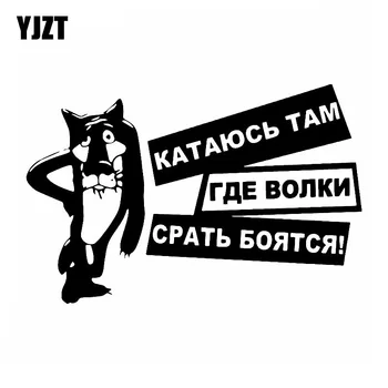 

YJZT 15X10CM Interesting Wolves Are Afraid Of Shit Vinyl Decals Car Sticker Black/Silver Car-styling S8-1147