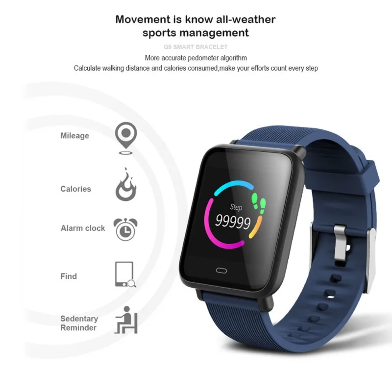 2019 New Electronic Digital Watch Men Women Heart Rate Monitor Blood Pressure Fitness Tracker Smartwatch Sport Watch Bracelet