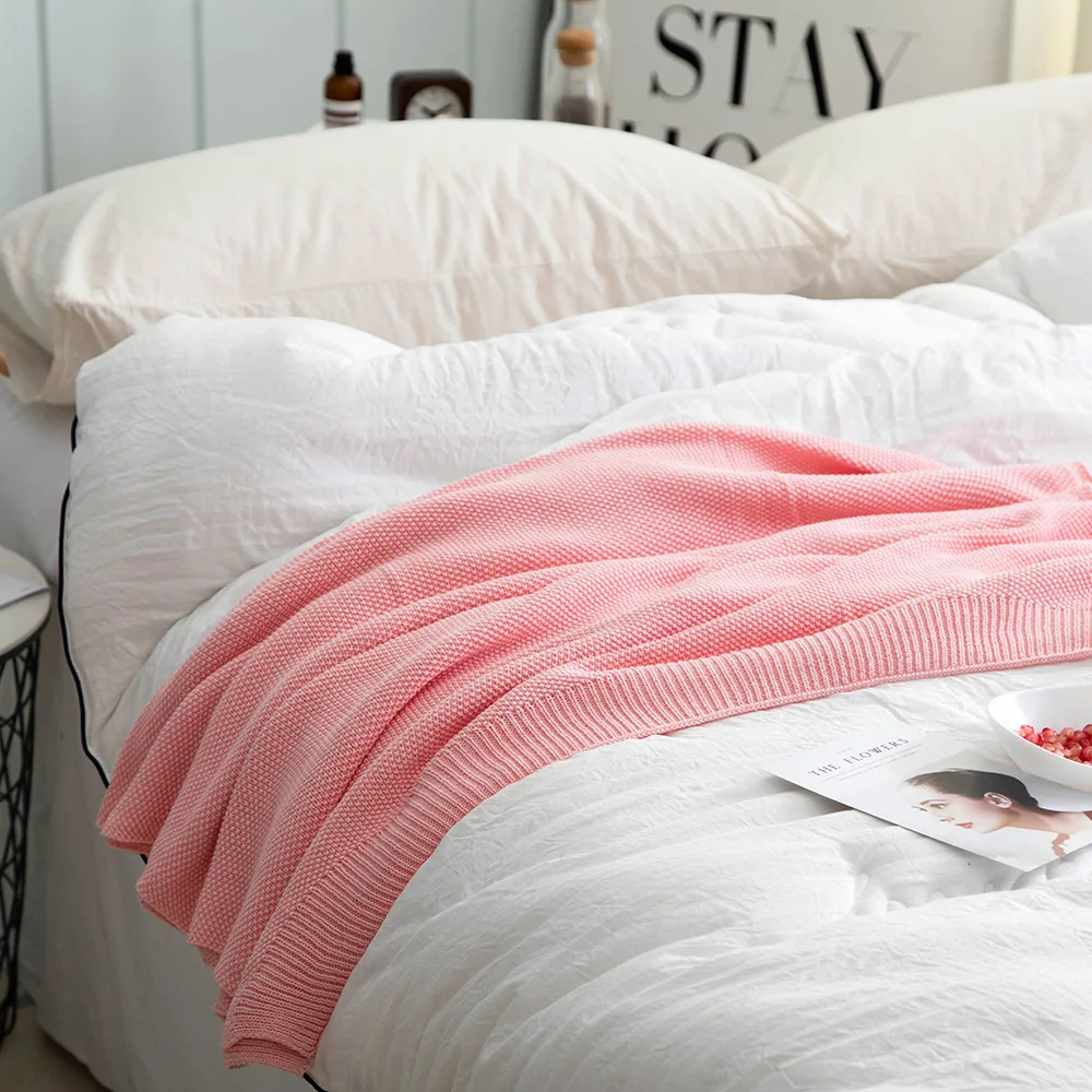 Buy Home Knitted Throw Blanket For Summer Sofa