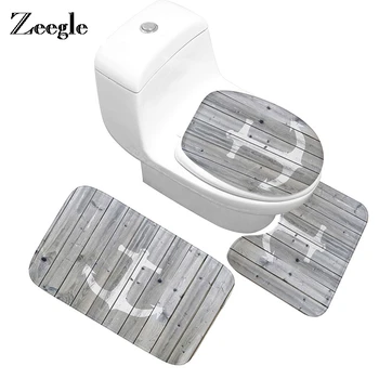 

Zeegle Bathroom Mat Carpet 3Pcs Non-lip Bath Mat Absorbent Bath Rugs Bathroom Floor Mats Non-slip Mat Toilet Shower Carpet