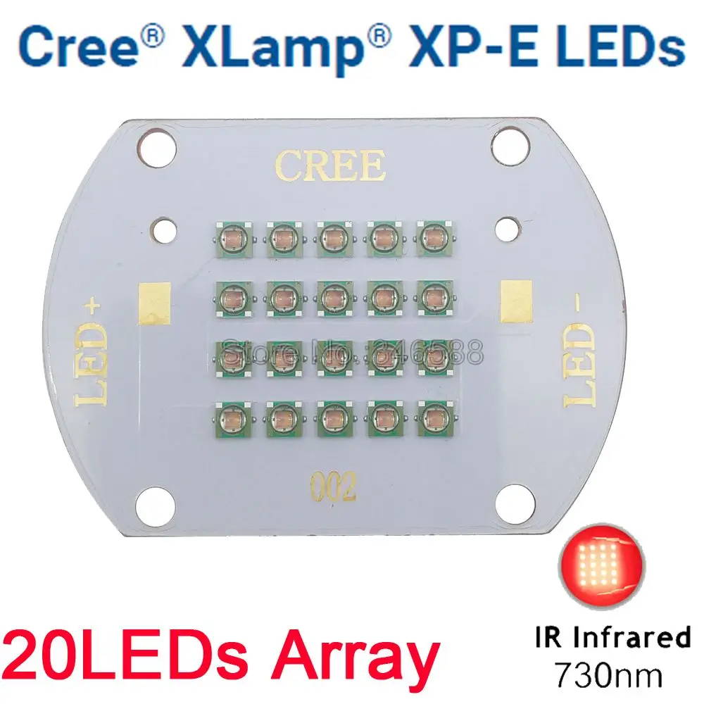 CREE XLamp XPE XP-E Дальний Красный 730nm завод с/х Светодиодная лампа диода излучатель света 20 светодиодный мульти-чип массив для внутреннего саде