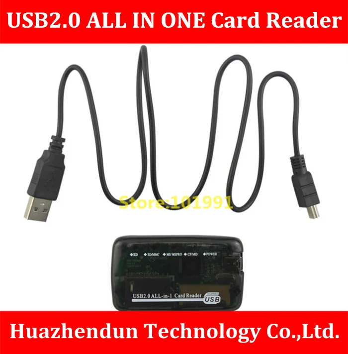 Image Free Shipping New Arrivals  USB2.0  Card Reader  for Camera  Memory card  XD SD MMC MS MSPRO CF MD  ALL IN ONE Card Reader