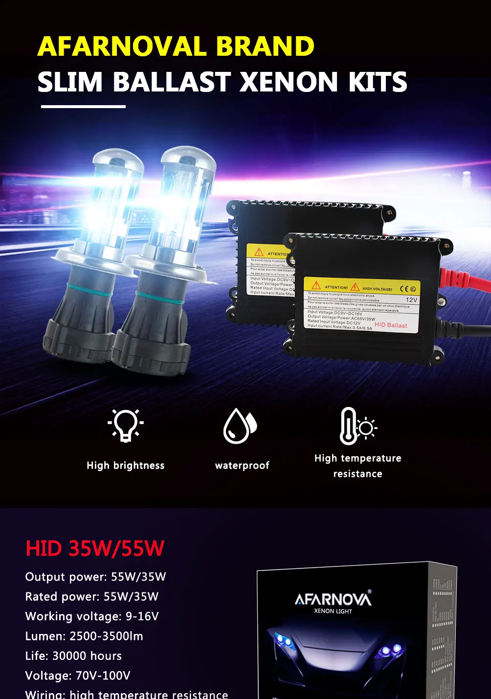 Kit de Conversão Xenon h7 6000 k 8000 h1 4300 10000 12000 Farol Lâmpadas ac 55 w Hid Kit 2 h7 xenon hid kit h1 xenon h7