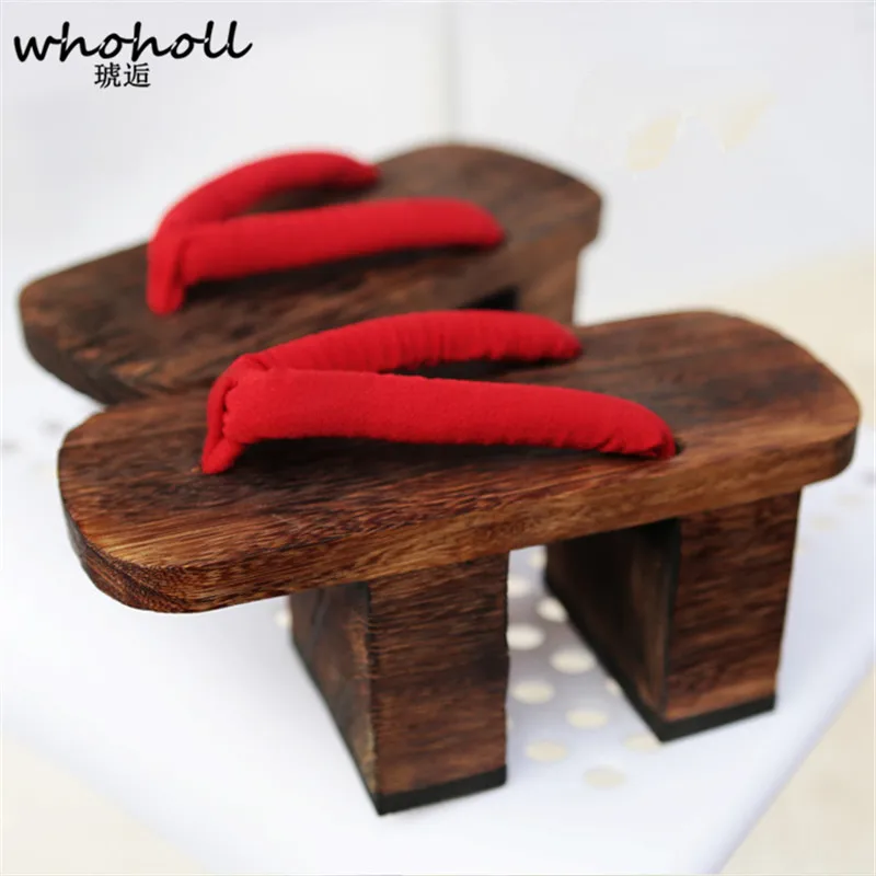 

WHOHOLL Geta Summer Japanese Geta wooden Sandal Women Cos Clogs Wooden Shoes Slippers Women Flip-flops Women Sanals 8cm Heel