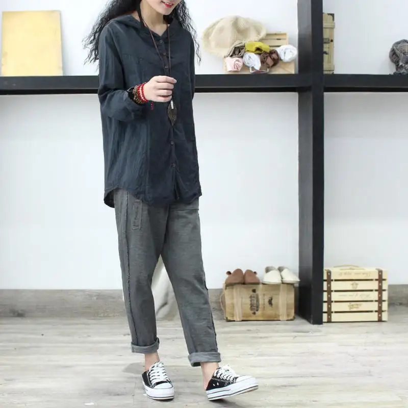 Винтажная женская льняная блузка Celmia, осень, новинка, Blusas Mujer размера плюс, рубашки с длинным рукавом, повседневные, свободные, Харадзюку, худи, топ, 5XL