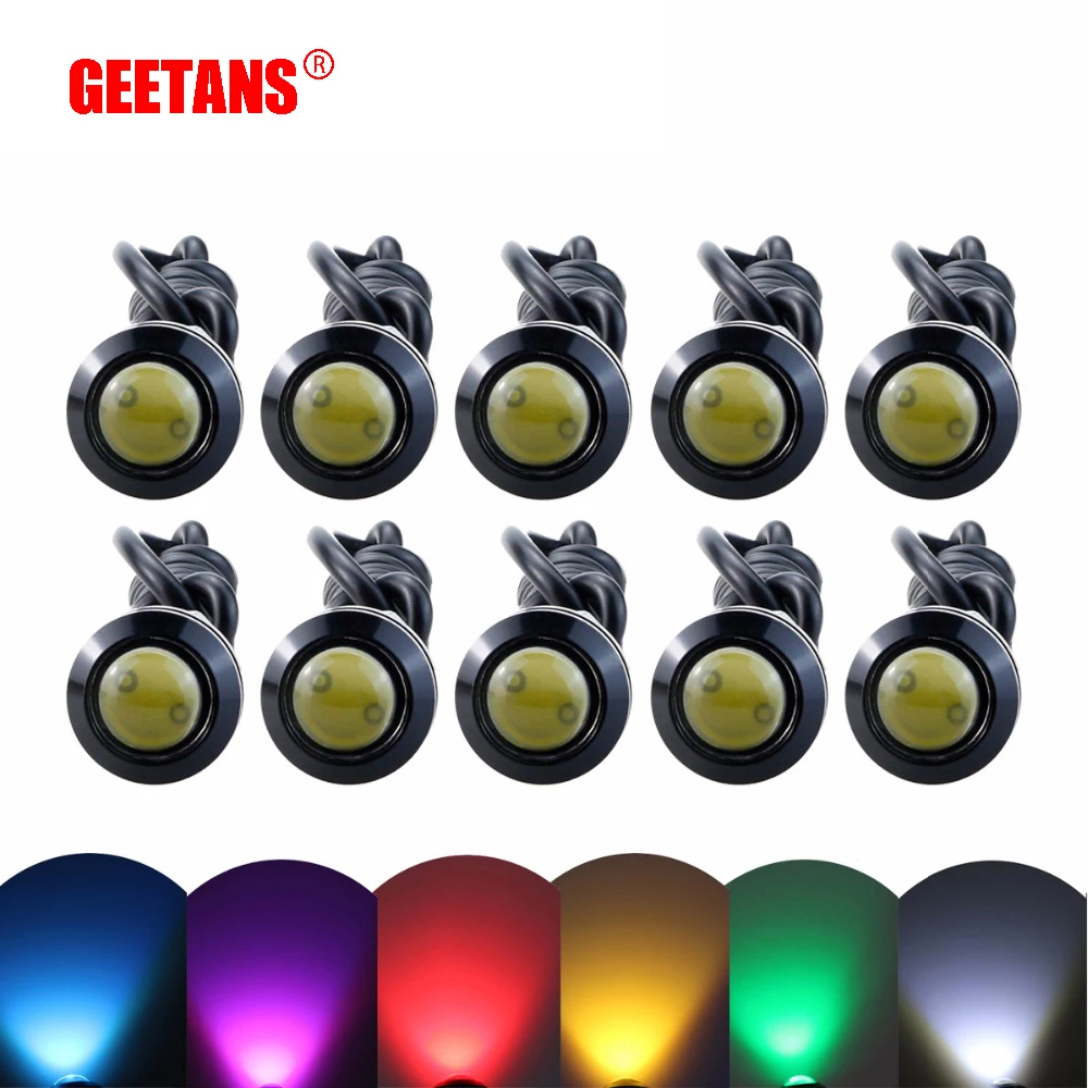 GEETANS Новый 10шт LED орлиный глаз света автомобиль Противотуманные фары DRL дневные ходовые огни Обратный резервного копирования парковка сигнала черный/серебро быть GEETANS Новый 10шт LED орлиный глаз света автомобиль Противотуманные фары DRL дневные ходовые огни Обратный резервного копирования парковка сигнала черный/серебро быть