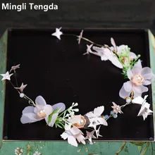 Высокое качество свадебный цветок с жемчугом милые элегантные свадебные цветы женские Цветочные заколки для волос вечерние Mingli Tengda