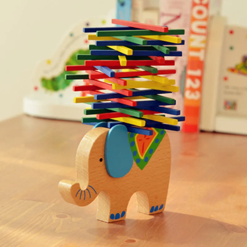 

Elephant/Camel Balancing Blocks Beech Baby Wooden Montessori Toys Building Blocks Development Educational Toys for Children