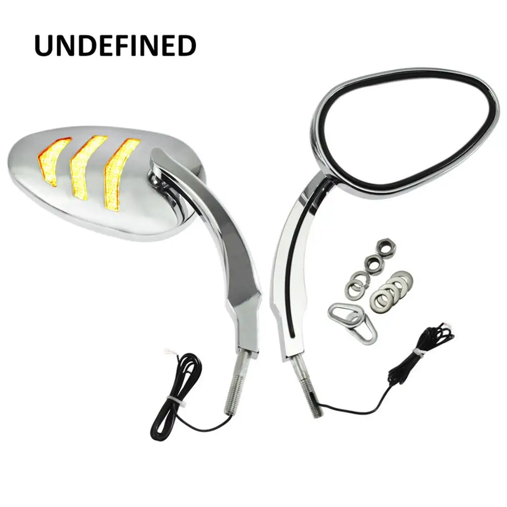 

Chrome Sequential Arrow LED Mirror Motorcycle Turn Signal Light Side Rearview Mirrors For Harley Sportster XL 883 1200 Motorbike