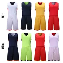 Benwon – Adult’s reversible basketball jerseys sets uniforms men’s sports clothing double-sided basketball kits sportswears