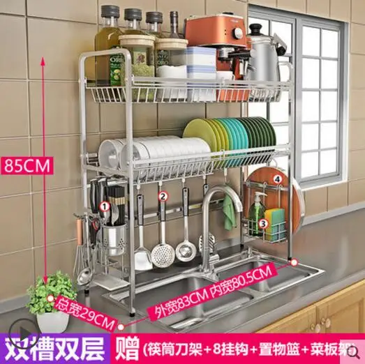 304 de acero inoxidable fregadero de tazón rack de drenaje de cocina