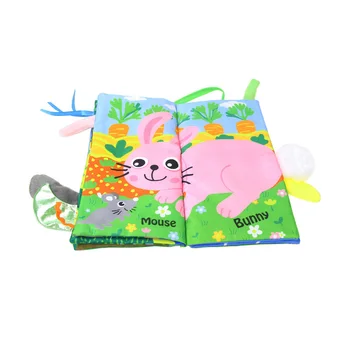 

Kids 3D Animal Tails Cartoon Cloth Book Baby Toy Development Education Books Best Gift For Newborn