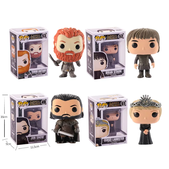 Best Price Funko POP Song Of Ice And Fire Game Of Thrones Characters JON SNOW BRAN STARK Collection Action Figure toys for children Gift