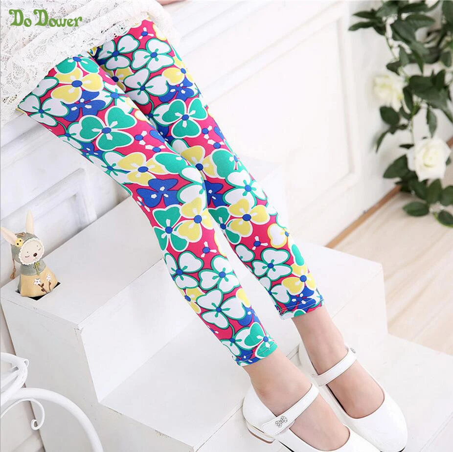 Girl Pant Printing Flower children pants Spring summer kids leggings skinny girls leggings Kids
