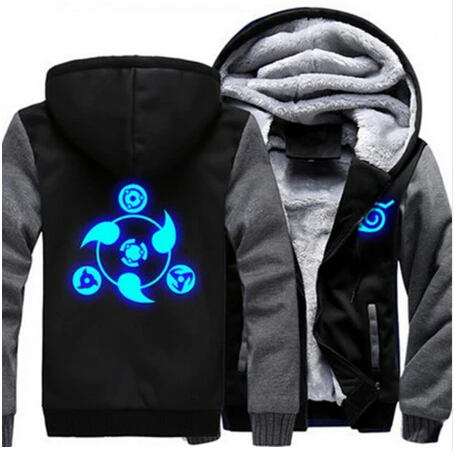 Unisex Naruto Akatsuki Cosplay Luminous Thicken font b Hoodie b font Cold Proof Coat Jacket font
