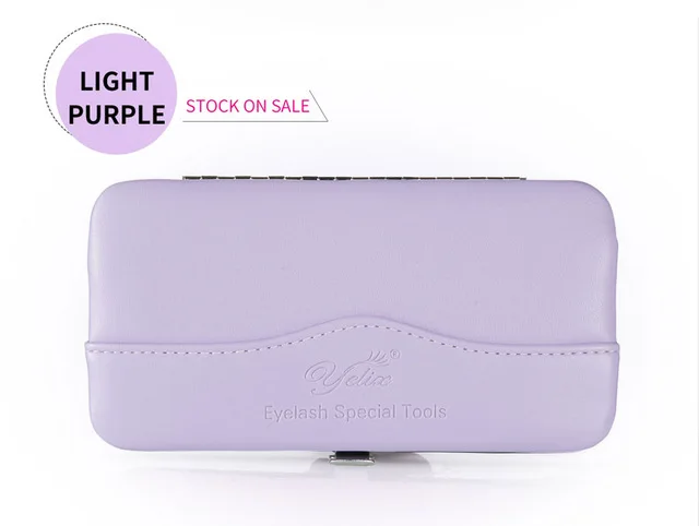 Yelix ресницы удлинитель сумка для пинцета инструменты для наращивания ресниц принадлежности Пинцет Чехол Коробка для хранения косметических инструментов OEM - Цвет: Light Purple