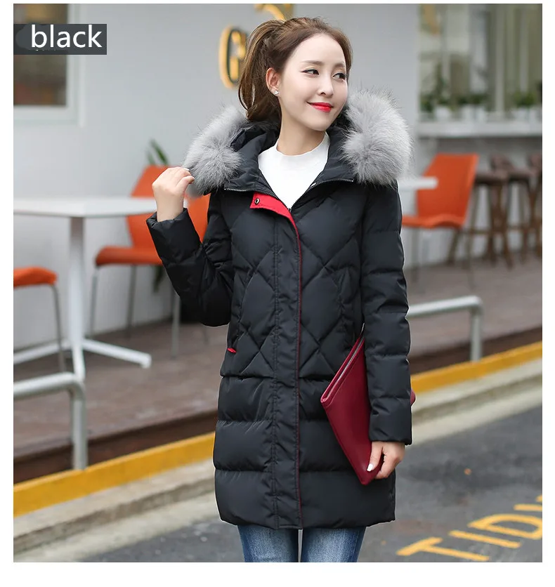 Women Winter Jacket White Duck Down Coats Hooded Fur Collar Parka Women Coat And Jacket Long Loose Clothes Female 2018 AS04 (6)